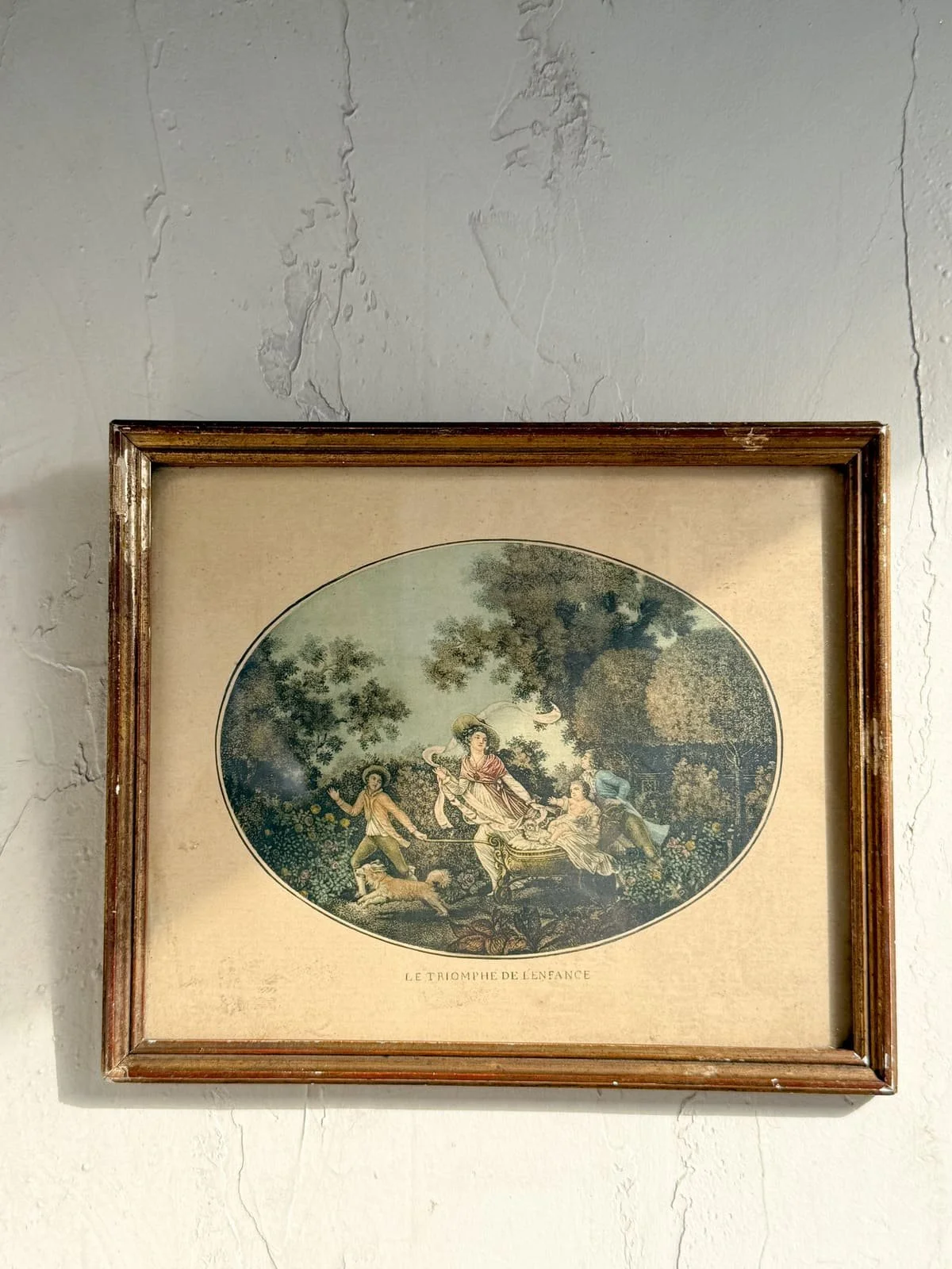 18th Century Engraving in Gilt Wood Frame - Le Triomphe de l'Enfance